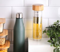 Lahev skleněná přenosná se sítkem 350 ml Lahev skleněná přenosná se sítkem 350 ml