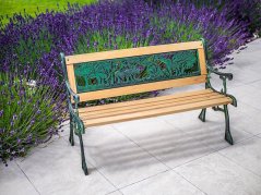 Vrtna klupa MINI JUMANJI, metal/drvo, mala, 82 x 39 x 50 cm (akce)