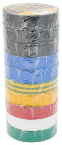 Isolierband PVC 19 mm x 20 m, 10 Farben, Preis für 10 Stück, XL-TOOLS