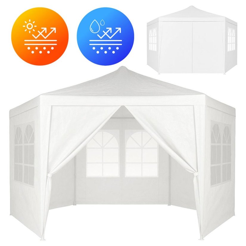 Záhradný pavilón 2x2 m s oknami biely (akce)