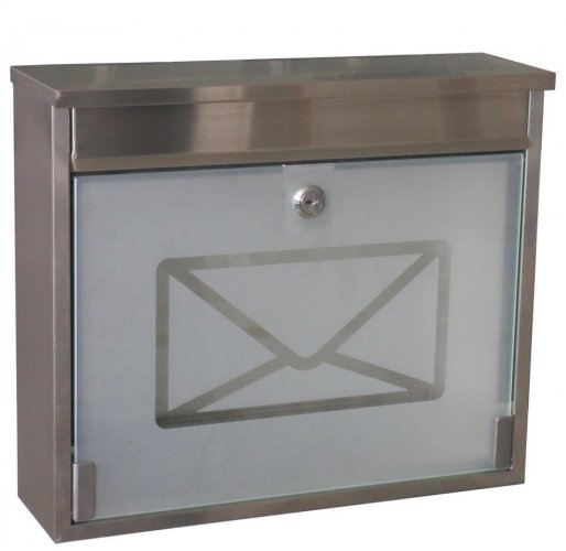 Cutie poștală OSKAR oțel inoxidabil + sticlă Skveler KLC