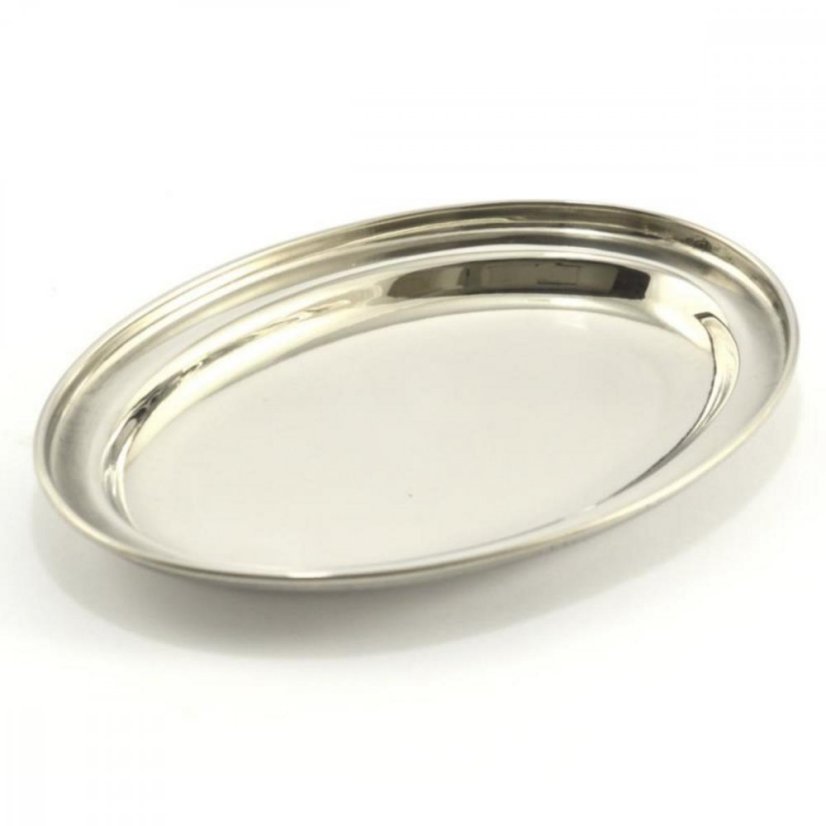 Edelstahltablett 19,2 x 13 cm oval