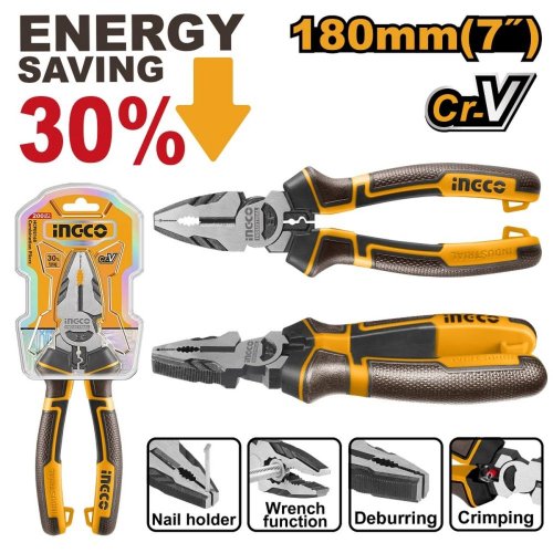 Kliešte kombinované s dlhou pákou CrV 180mm INGCO Industrial