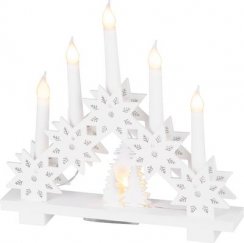 MagicHome karácsonyi gyertyatartó, 6x LED meleg fehér, 2xAA, belső, 32x5x30,5 cm