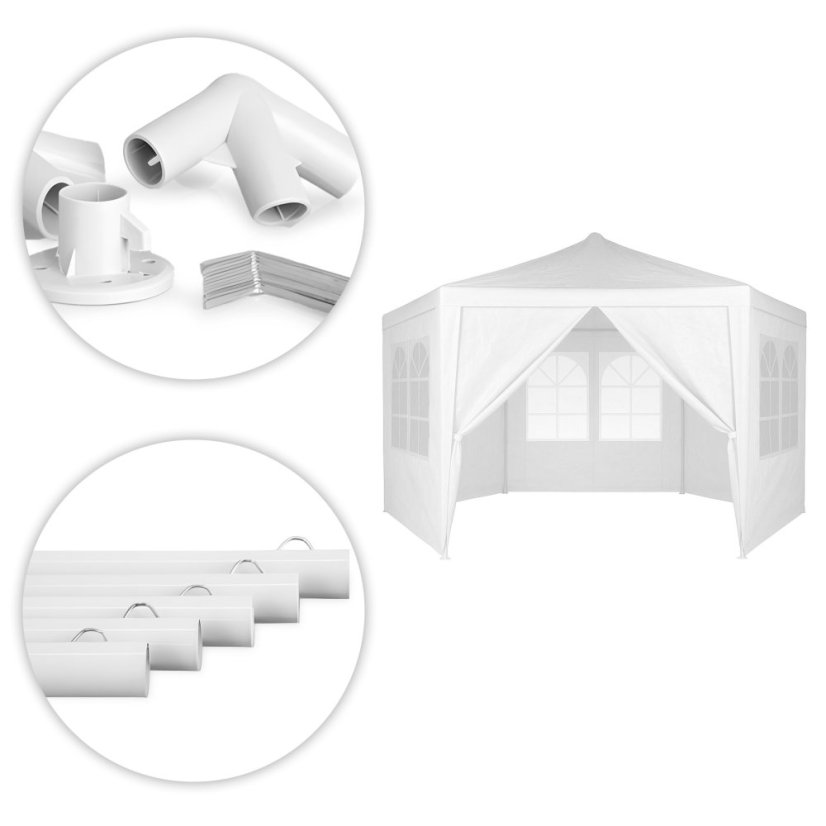 Záhradný pavilón 2x2 m s oknami biely (akce)