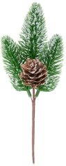 Zweig MagicHome Weihnachten, natur, verschneit, 18 cm
