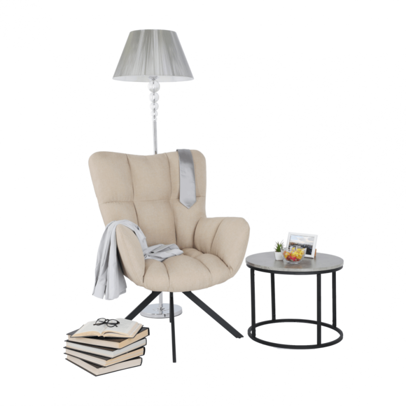 Designer-Drehstuhl, beige/schwarz, KOMODO
