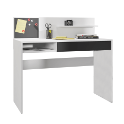 PC-Tisch mit Magnettafel, weiß/schwarz, IMAN
