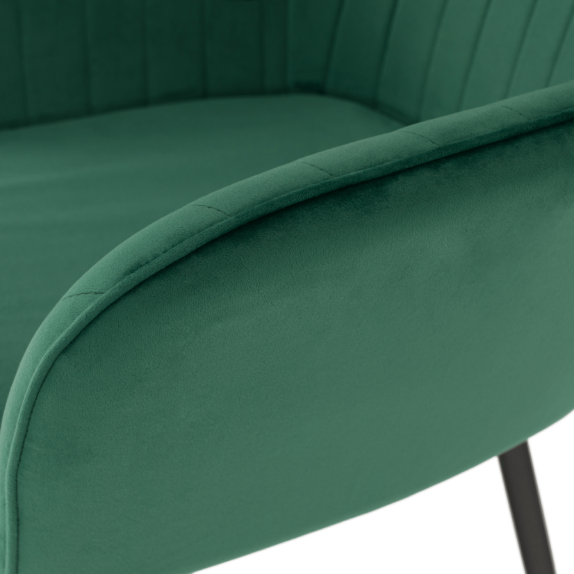 Designer-Sessel, smaragdgrüner Samtstoff, ZIRKON