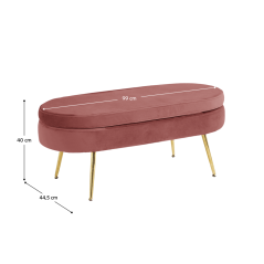 Luxushocker, rosa Samtstoff/Goldchrom, Art-Deco, NOBLIN TYP 2