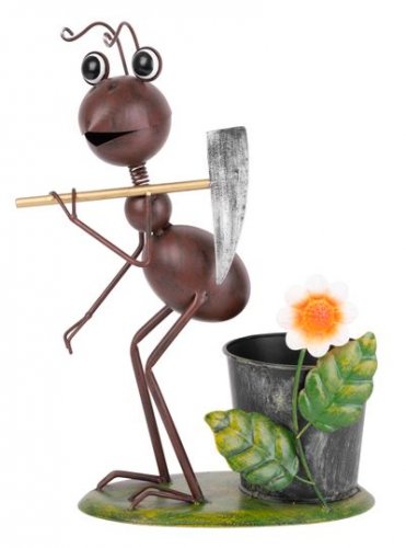 Dekoracja MagicHome Mecco, Mrówka z motyką, puszka, 28x16x40 cm