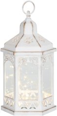 Lucerna MagicHome Vánoce Morocco, 30x mLED, bílý, 3xAAA, plast, časovač, 18x15x32 cm