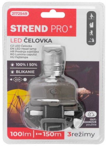 Čelovka Strend Pro Headlight H833, 2W CREE, 3xAAA, Zoom, ultra light