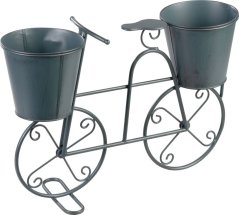 MagicHome Mecco dekoracja, Stojak na 2 doniczki, rower, 50x15x37 cm