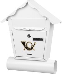 NESTOR Briefkasten, 370x100x440 mm, weiß, Post