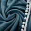 TEMPO-KONDELA AKRA, plišasta odeja s pom pomi, jekleno modra, 130x150 cm