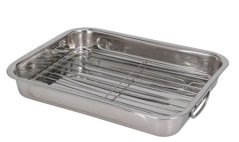 Pekáč nerez s mriežkou 37x28x5,5 cm