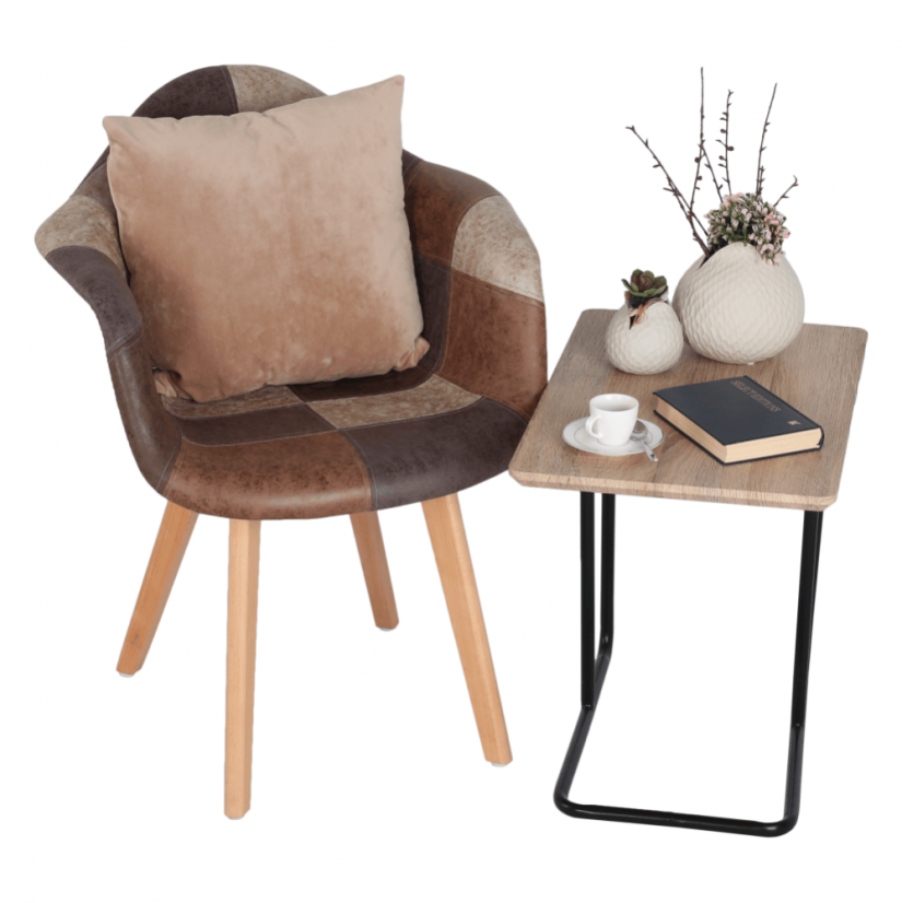 Designer-Sessel, Patchwork/Buche, TRYST