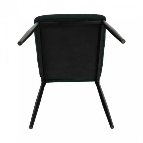 Stuhl, smaragdgrüner Stoff/schwarzes Metall, COLETA NOVA