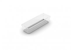 Organizator Curver® SISTEMO 3, translucid/gri, 7,5x22,5x5 cm, pentru sertar