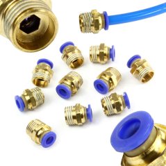 Pneumatikus gyorscsatlakozók készlete 1/4"-os menettel, 6 mm, 10 darabos, MAR-POL