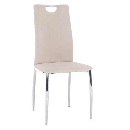 Blagovaonska stolica, bež Dulux Velvet tkanina/krom, OLIVA NOVO
