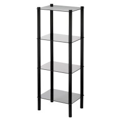 Raft Lars din metal negru, cu 4 etaje