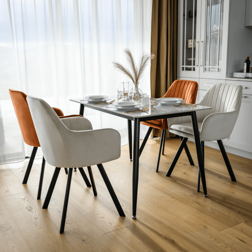 Designer-Sessel, beige Samtstoff, AURIL