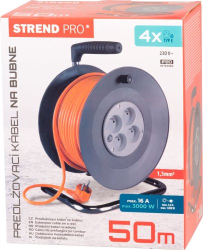 Kábel Strend Pro DG-FB04 50 m, predlžovací na bubne, prierez 1,5mm2