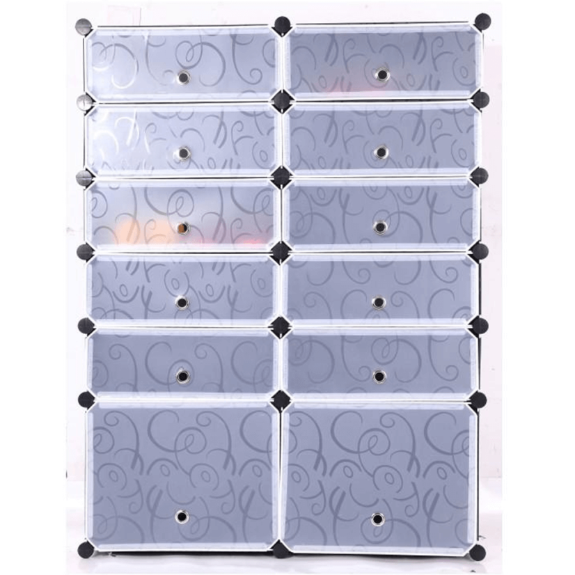 Modularer Schuh-Organizer, Schwarz/Milchweiß, BEKIM TYP 2