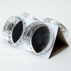Suport lumânare cerc ornament argint 4pcs (acțiune)