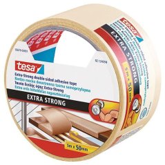 Taśma tesa® Extra STRONG Trwała, dwustronnie klejąca, folia, biała, 50 mm, L-5 m