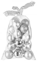 MagicHome božične kroglice, 20 kos, 6 cm, srebrne, za božično drevesce