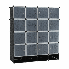 Modularer Kleiderschrank-Organizer, Schwarz/Milchweiß, RODAN TYP 2