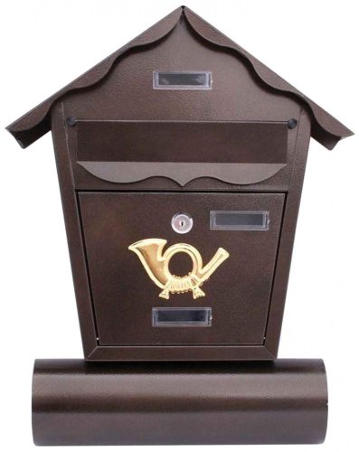 Cutie poștală casă 36 x 46 cm cu tub de ziar, maro, XL-TOOLS