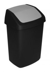 Koš Curver® SWING BIN, 10L, 19,8x24,6x37,3 cm, černý/šedý, na odpadky
