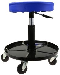 Stolička kruhová s pojazdovými kolieskami, výška sedenia 38-51 cm, GEKO