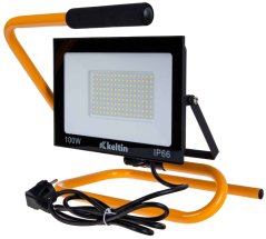 LED lámpa 100W állvánnyal, hideg fehér, 230V, KELTIN