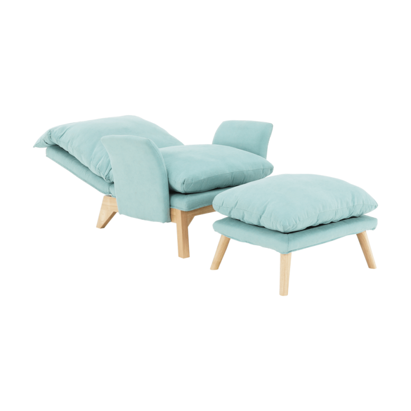 Sessel mit Untergestell, Mint/Natur, ZANDER
