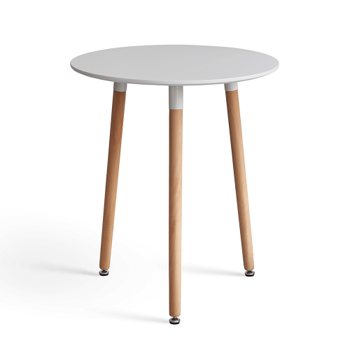 Blagovaonski stol, bijela/bukva, promjer 60 cm, ELCAN