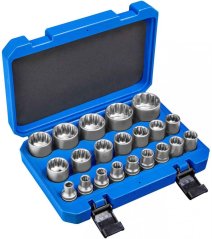 Satz 1/2";-Steckschlüsseleinsätze 12HRAN, 21-teilig, 8-36 mm, GEKO