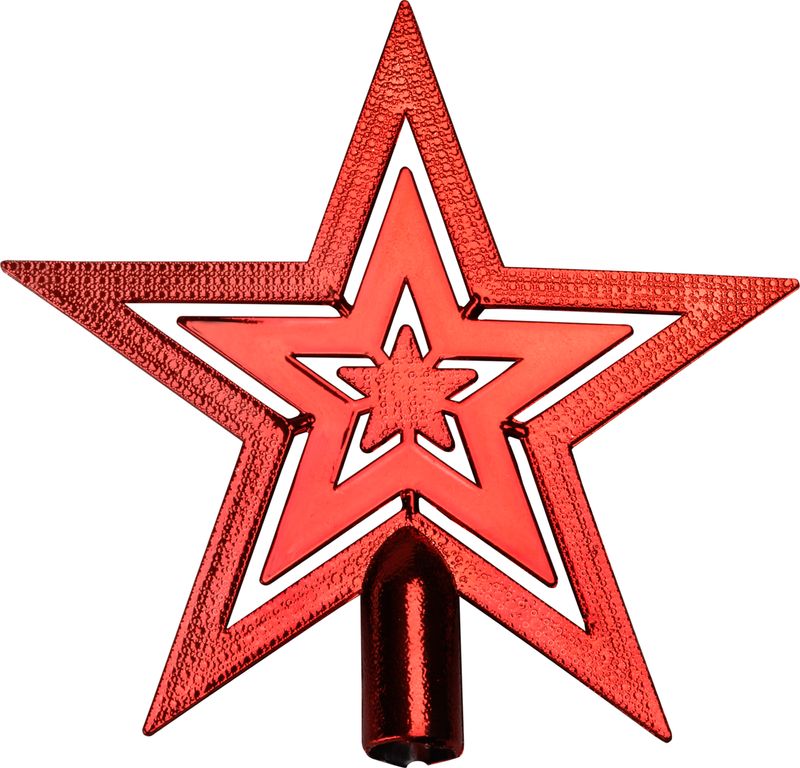 MagicHome Weihnachtsdekoration, 1 Stück, 20 cm, Stern, rot, für den Weihnachtsbaum