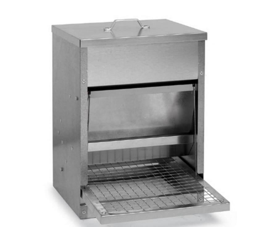Begehbarer Futterautomat für Geflügel 10 kg verzinkt GAUN