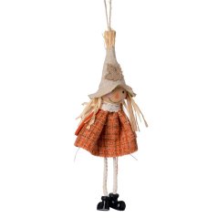 Viseći ukras strašilo 17x7x3,5cm narančaste boje