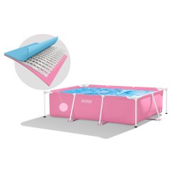 Nagy kerti medence téglalap alakú kerettel 220 x 150 cm INTEX 28266