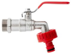 Ventil 3/4", Gewinde 1" mit Kunststoff 3/4" Schnellkupplung, GEKO