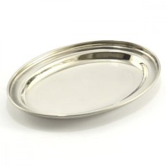 Edelstahltablett 19,2 x 13 cm oval