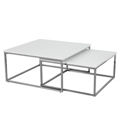 Konferencijski stolovi, set od 2 komada, krom/bijeli ENISOL TIP 1