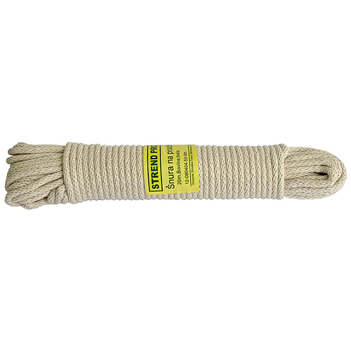 Wäscheleine Cloth-Line L-20 m/4 mm, Baumwolle, weiß