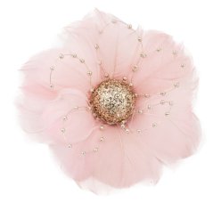 MagicHome Weihnachtsblume, flauschig, rosa, 12x12x6 cm